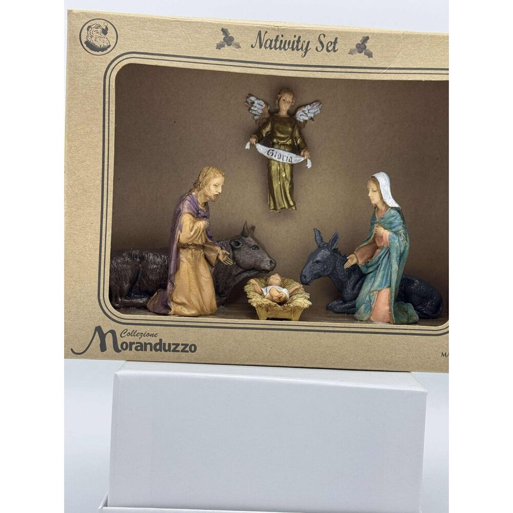 Moranduzzo Nativity Set With 6 Figurines Made In Italy Vintage Christmas